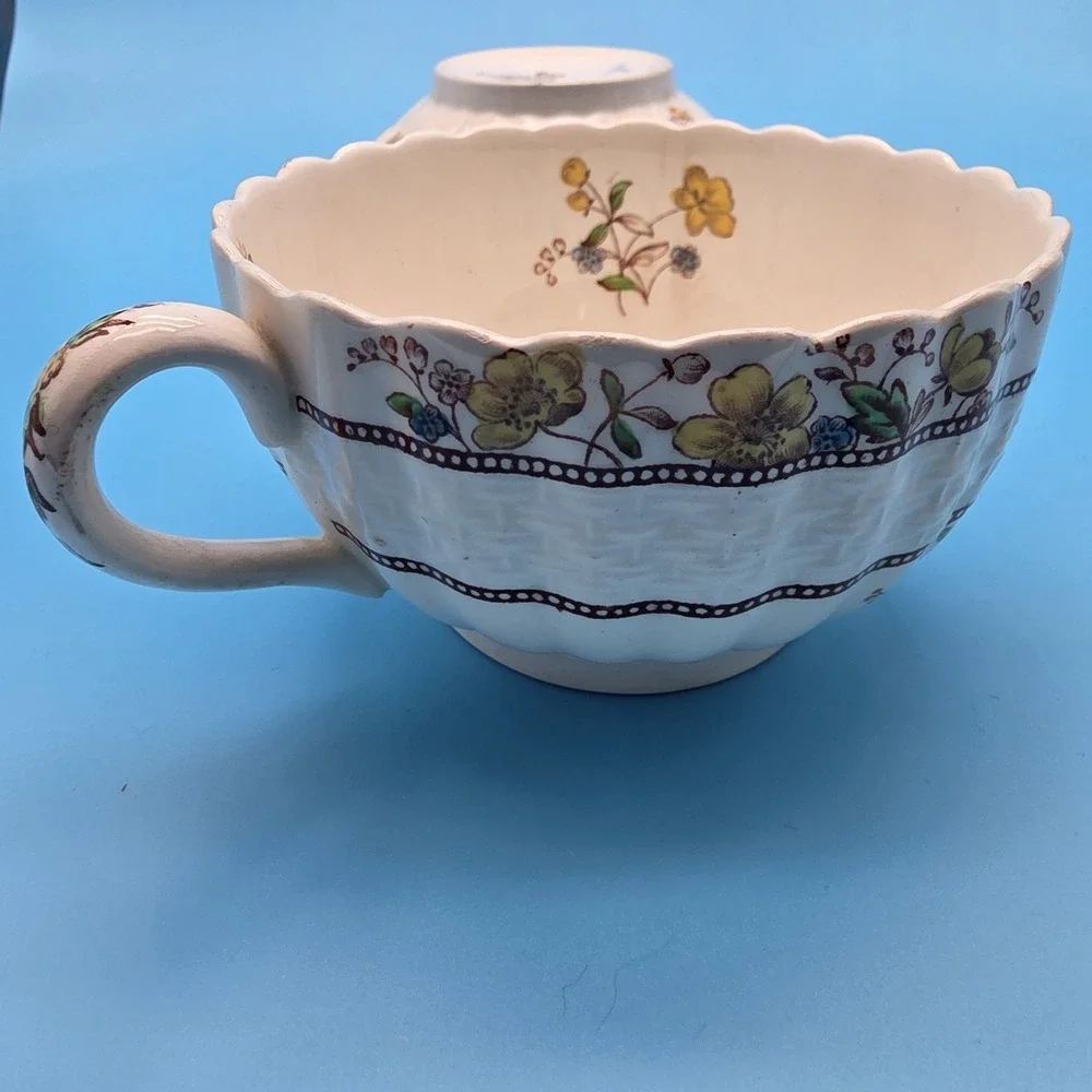 2 Spode Copeland Vintage Buttercup Tea Cups Older Back stamp 2/7873 Made England